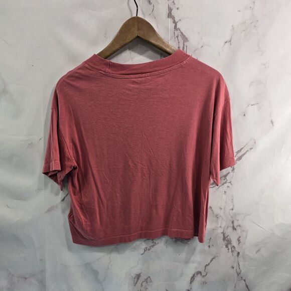 The North Face T Shirt Womens Small Pink Boxy Tee Short Sleeve Cropped Logo - Picture 5 of 12